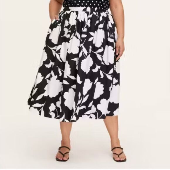 Kate Spade New York Classic Rose Volume Midi Skirt - Picture 1 of 11